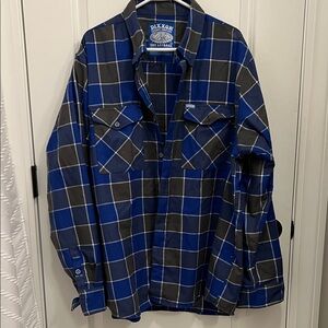 Dixxon Men's Blue & Grey Flannel Shirt